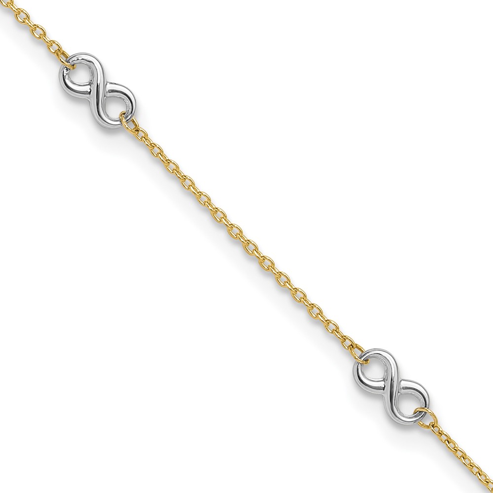 ANK316-9.jpg 14K Two-tone Polished Infinity 5-Station Plus Extender - Total Anklet - Image 1