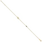 14k Leaf and Glass Eye Bead Plus Extender - Total Anklet - Image 2