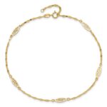 14K Fancy Filigree Link 5-Station Plus Extender - Total Anklet - Image 5