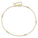 14K Bezel-set CZ 5-Station Plus Extender - Total Anklet - Image 5