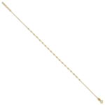 14K Diamond-cut Bead and Chain Plus 0.Extender - Total 9.Anklet - Image 2
