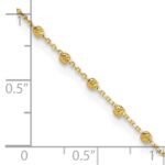14K Diamond-cut Bead and Chain Plus 0.Extender - Total 9.Anklet - Image 7