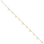 14K Polished Circle Dangles Plus Extender - Total Anklet - Image 2