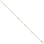 14k Two-tone Polished Diamond-cut Beads and Bows Plus Extender - Total Anklet - Image 2