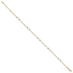 14k Two-tone Oval Links and Mirror Beads Plus Extender - Total Anklet - Image 2