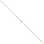 14k Diamond-cut Bead Stations Blue Glass Evil Eye Plus Extender - Total Anklet - Image 2