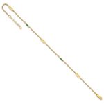 14k Polished Green Zircon Beads and Ovals Plus Extender - Total Anklet - Image 5