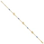 14k Polished Blue Spinel Beads and Squares Plus Extender - Total Anklet - Image 2