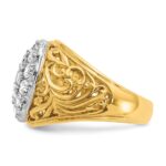 14k Two-tone IBGoodman Men's Kentucky Cluster Ring Mounting for 2ctw Dia - Image 5