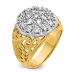 14k Two-tone IBGoodman Men's Kentucky Cluster Ring Mounting for 2ctw Dia - Image 8