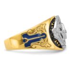 IBGoodman 10k Two-tone Men's Polished and Textured Blue Lodge Master Masonic Ring Mounting - Image 7