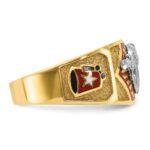 IBGoodman 10k Two-tone Men's Polished and Textured with Multi-color Enamel Masonic Shriner's Ring - Image 7