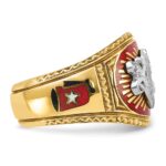 IBGoodman 10k Two-tone Men's Polished and Textured with Multi-color Enamel Masonic Shriner's Ring - Image 9