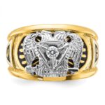 IBGoodman 10k Two-tone Men's Polished and Textured 32nd Degree Scottish Rite Masonic Ring Mounting - Image 5