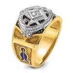 IBGoodman 14k Two-tone Men's Polished and Textured Blue Lodge Master Masonic Ring Mounting - Image 8
