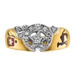 IBGoodman 14k Two-tone Men's Polished with Multi-color Enamel and Diamond Masonic Shriner's Ring - Image 4