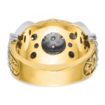 IBGoodman 14k Two-tone Men's Polished and Textured Double Eagle Masonic Shriner's Ring Mounting - Image 5