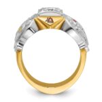 IBGoodman 14k Two-tone Men's Polished and Textured Knights Templar Masonic Shriner's Ring Mounting - Image 2