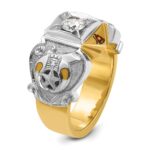 IBGoodman 14k Two-tone Men's Polished and Textured Knights Templar Masonic Shriner's Ring Mounting - Image 6