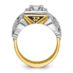 IBGoodman 14k Two-tone Men's Polished and Textured 32nd Degree Scottish Rite Masonic Ring Mounting - Image 2
