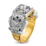 IBGoodman 14k Two-tone Men's Polished and Textured with Black Enamel and Diamond 32nd Degree Scottish Rite Masonic Ring - Image 6