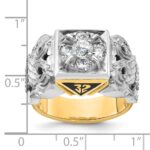 IBGoodman 14k Two-tone Men's Polished and Textured 32nd Degree Scottish Rite Masonic Ring Mounting - Image 8