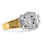IBGoodman 14k Two-tone Men's Polished and Textured with Black Enamel and Diamond 32nd Degree Scottish Rite Masonic Ring - Image 7