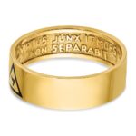IBGoodman 10k Men's Polished with Black Enamel 14th Degree Grand Elect Masonic Ring - Image 7