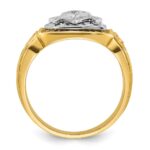 IBGoodman 14k Two-tone Men's Polished and Textured Blue Lodge Master Masonic Ring Mounting - Image 2
