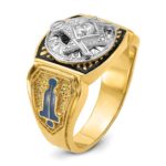 IBGoodman 14k Two-tone Men's Polished and Textured Blue Lodge Master Masonic Ring Mounting - Image 6