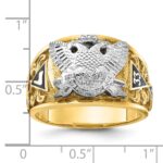 IBGoodman 10k Two-tone Men's Polished and Textured with Multi-color Enamel Active 33rd Degree Masonic Ring - Image 3