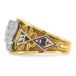 IBGoodman 14k Two-tone Men's Polished and Textured with Multi-color Enamel Active 33rd Degree Masonic Ring - Image 5