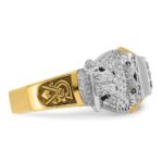 IBGoodman 14k Two-tone Men's Polished and Textured with Black Enamel and Diamond 32nd Degree Scottish Rite Masonic Ring - Image 8