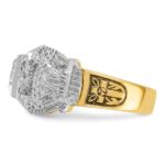 IBGoodman 14k Two-tone Men's Polished and Textured Double Eagle Masonic Shriner's Ring Mounting - Image 5