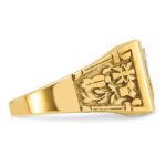 IBGoodman 10k Two-tone Men's Polished and Textured with Lab Created Ruby and Diamond Blue Lodge Master Masonic Ring - Image 7