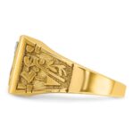 IBGoodman 14k Two-tone Men's Polished and Textured Blue Lodge Master Masonic Ring Mounting - Image 3