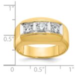 14k Two-tone IBGoodman Men's Polished & Satin 3-Stone Ring Mounting - Image 3