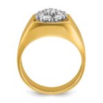 IBGoodman 10k Two-tone Men's Polished and Satin Round 1 Carat A Quality Diamond Cluster Ring - Image 2