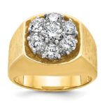 IBGoodman 14k Two-tone Men's Polished and Satin Round Cluster Ring Mounting