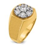 IBGoodman 14k Two-tone Men's Polished and Satin Round 2 Carat AA Quality Diamond Cluster Ring - Image 8