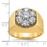 IBGoodman 14k Two-tone Men's Polished and Satin Round Cluster Ring Mounting - Image 3