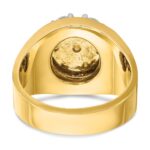 IBGoodman 14k Two-tone Men's Polished and Satin Round 1 1/5 Carat AA Quality Diamond Cluster Ring - Image 7