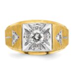 14k Two-tone IBGoodman Men's Polished and Satin 3/4 carat Diamond Complete Ring - Image 6