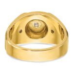 14k Two-tone IBGoodman Men's Polished and Satin 3/4 carat Diamond Complete Ring - Image 7