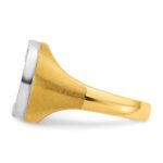 10k Two-tone IBGoodman Men's Satin Horseshoe Diamond Complete Ring - Image 5