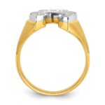 14k Two-tone IBGoodman Men's Satin Horseshoe Diamond Ring Mounting - Image 2