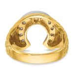 14k Two-tone IBGoodman Men's Horseshoe 1/5 carat Diamond Complete Ring - Image 5