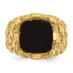 10k IBGoodman Men's Onyx Nugget Complete Ring - Image 4
