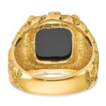 10k IBGoodman Men's Onyx Nugget Complete Ring - Image 5