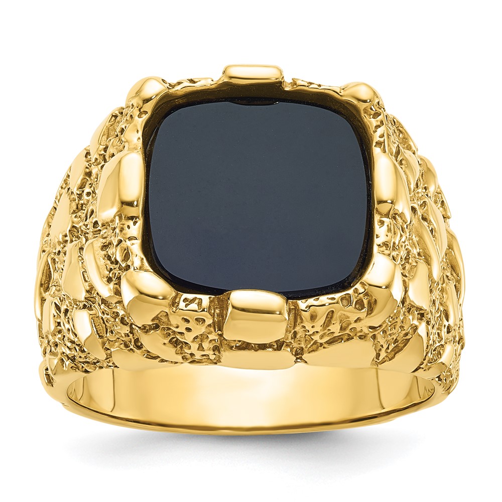 B05245-4YOX.jpg 14k IBGoodman Men's Onyx Nugget Complete Ring - Image 1